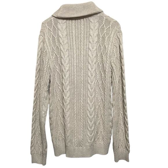 Banana Republic Shawl Cardigan Cable Knit Fisherman Grandpacore Size Large - Picture 2 of 6